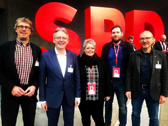 Foto von links: Michael Jäcke, Achim Post, Claudia Strobel, Micha Heitkamp und Michael Buhre